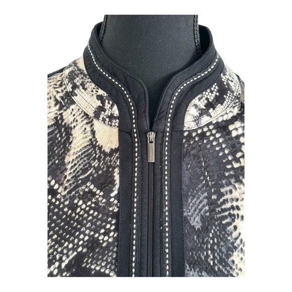 Olsen Europe snakeskin pattern zipped cardigan size S-M/8 - Picture 4 of 14